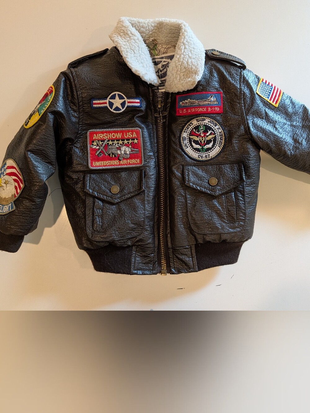 Kid's Bomber Flight Jacket With Tons Of Cool Patches 4T